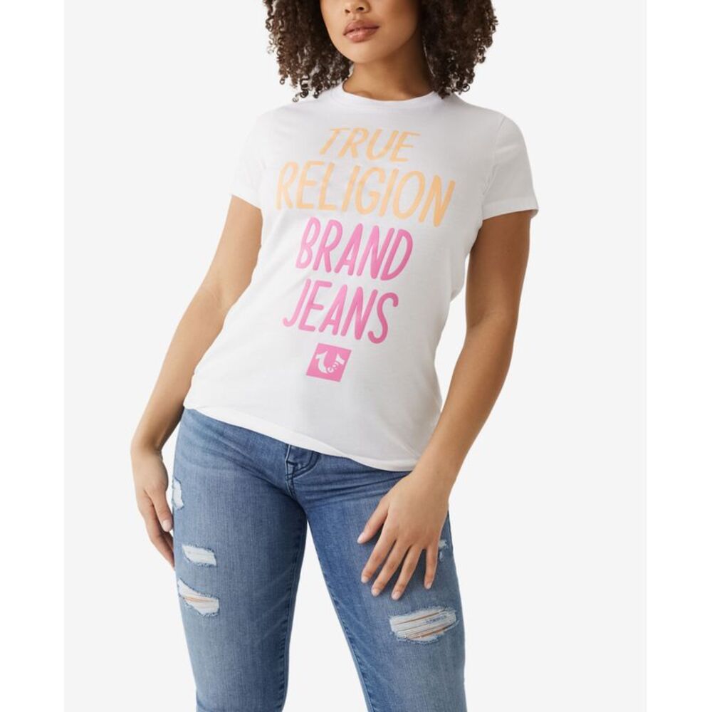 True Religion Womens True Religion Seneses Slim Crew Short Sleeve T-Shirt